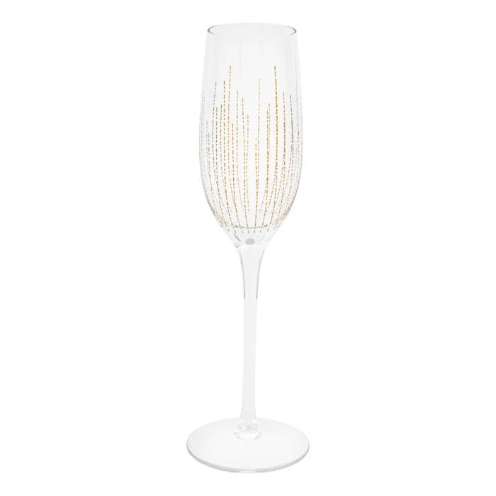 Lot de 4 flûtes à champagne Lunis 21cl doré