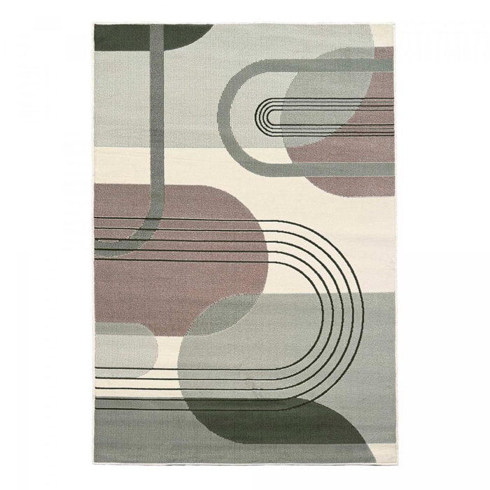 Tapis salon et chambre tissé motif rétro-vintage VOKI