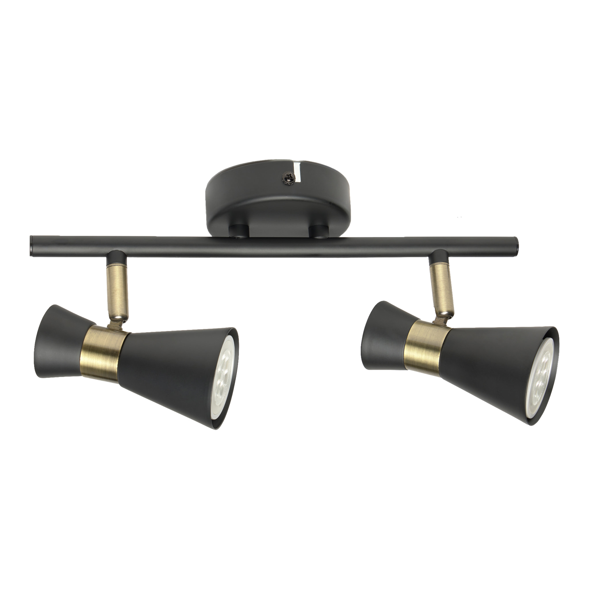 Forlight Eufo lampara aplique doble negro con acabado oro para bombilla GU10