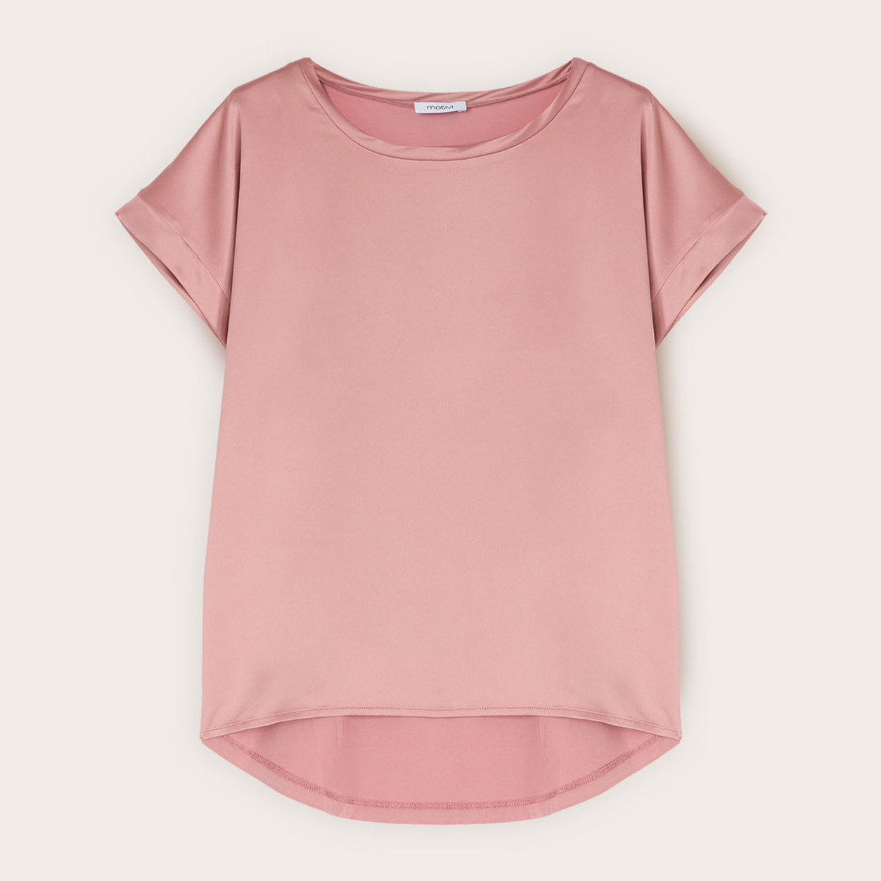 Motivi - T-shirt bimaterica misto cotone - Rosa