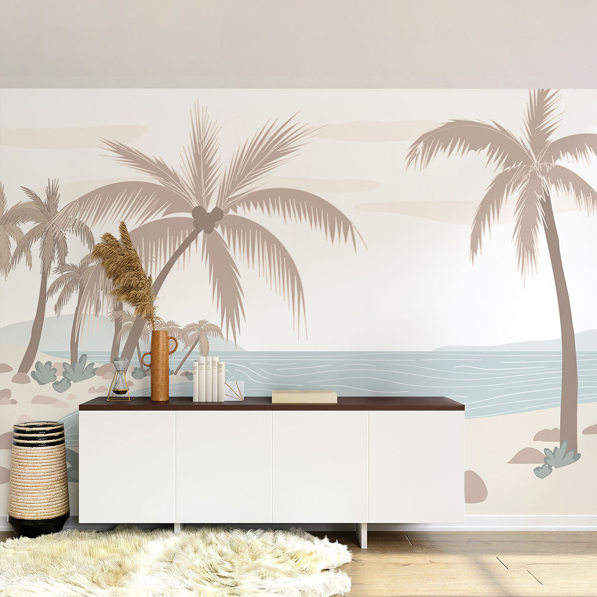 Papier peint panoramique Palmiers du large  Intissé