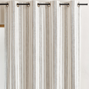 Rideau 100% coton rayures tapissier LOURMARIN - Beige