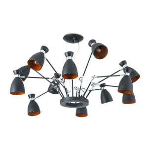 RETRO 12L Colgante negro y cobre