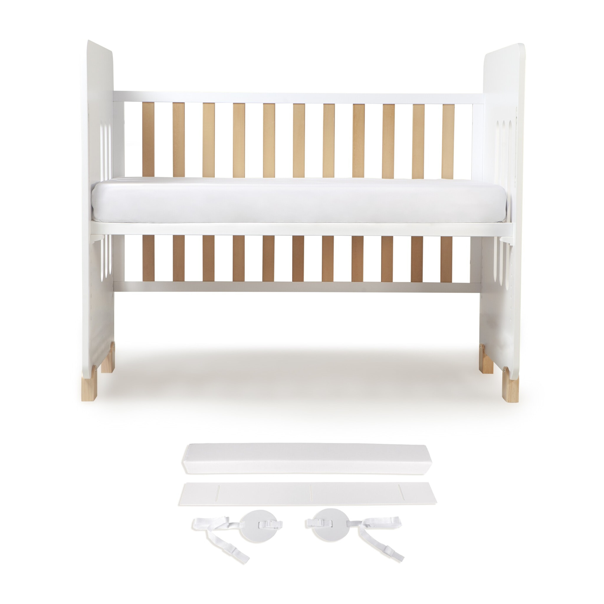 Cuna Modelo Star Nature Blanca con Colchón y Kit Colecho