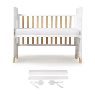Cuna Modelo Star Nature Blanca con Colchón y Kit Colecho