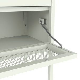 Meuble à chaussures 4 portes en métal blanc EMMA