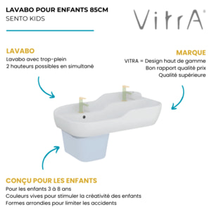 Lavabo pour enfant Sento Kids 85 cm avec trop-plein