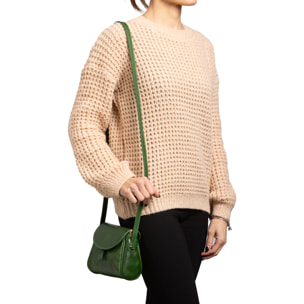 Borsa a tracolla  da donna In Vera pelle Made in Italy 14x18x7 cm