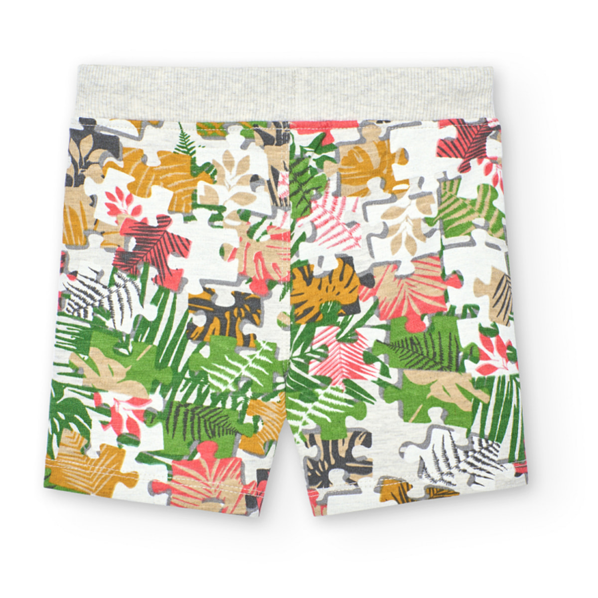 Bermudas niÃ±o, felpa flamÃ© estampado, verde