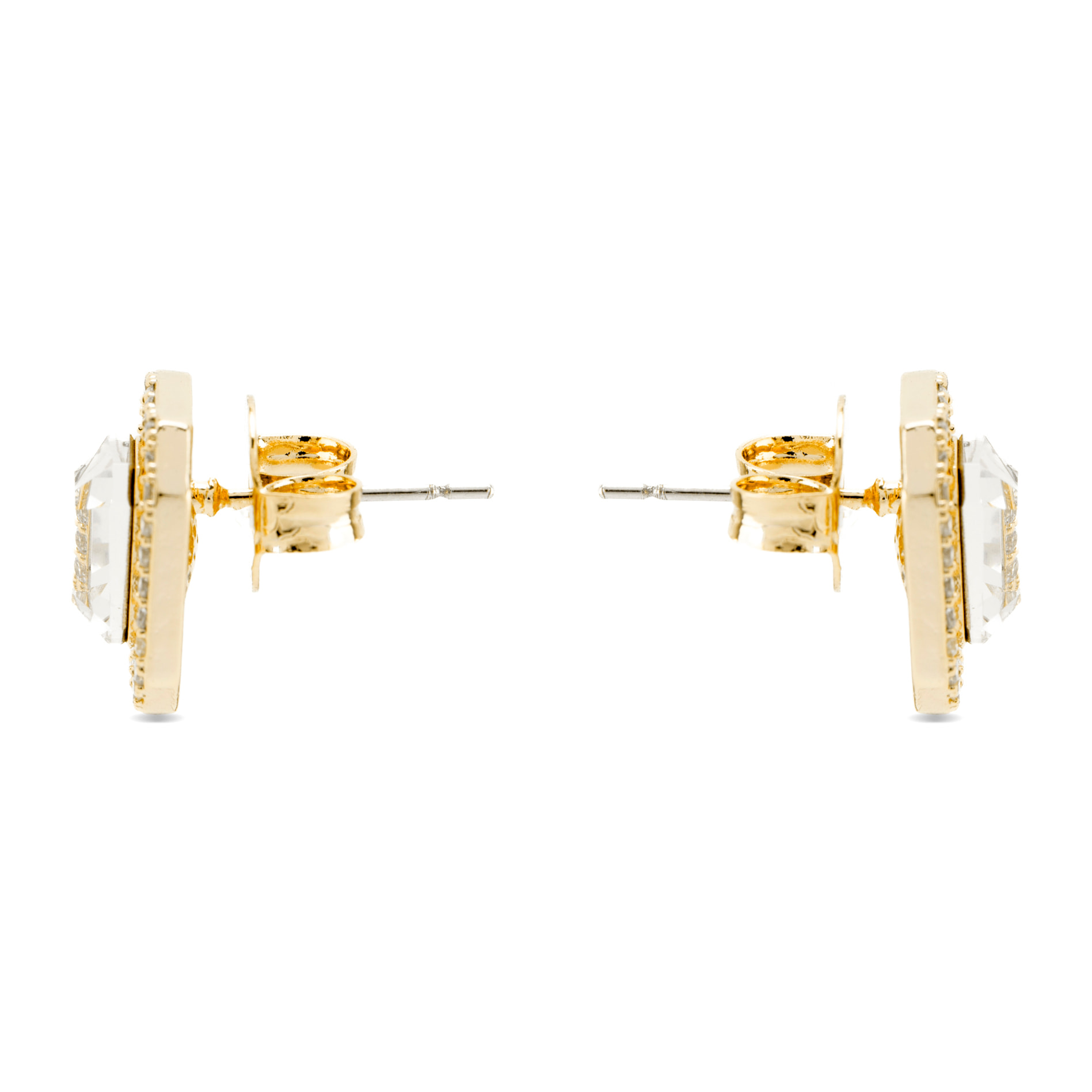 Pendientes con Circonita Brillante acabado oro 18k