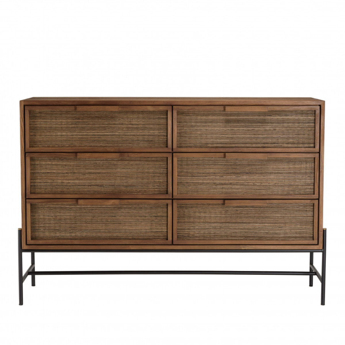 ALIDA - Commode 6 tiroirs en bois de teck recyclé