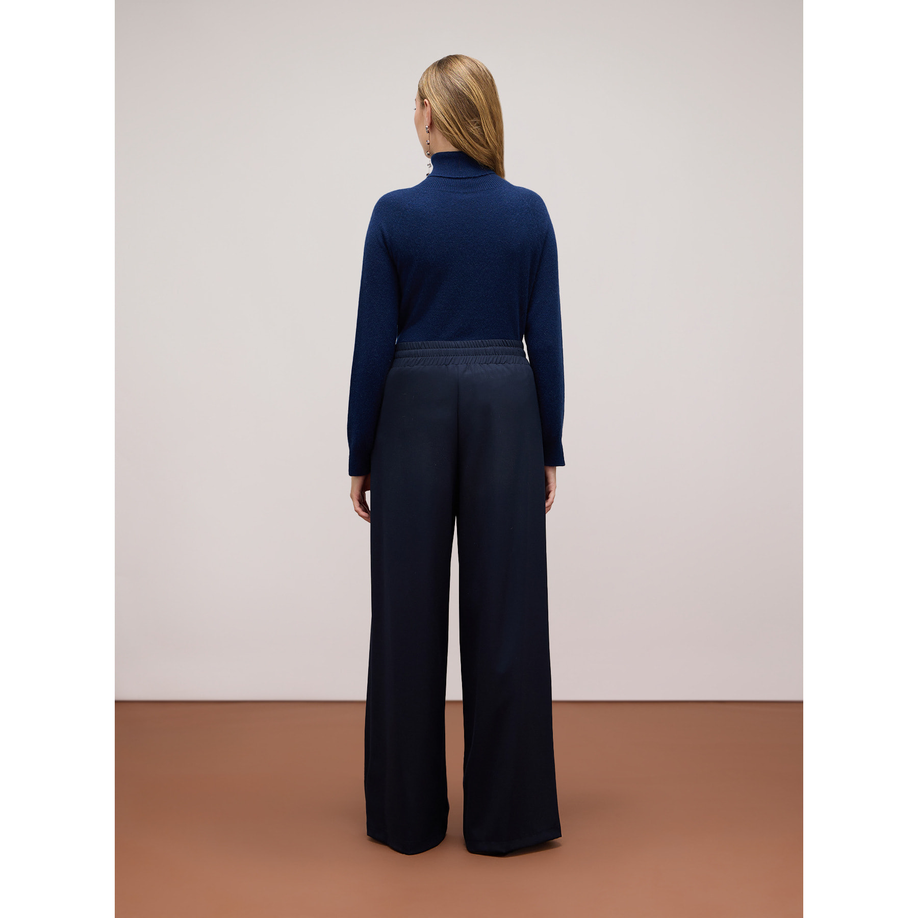 Oltre - Wide leg jogger trousers - Azul