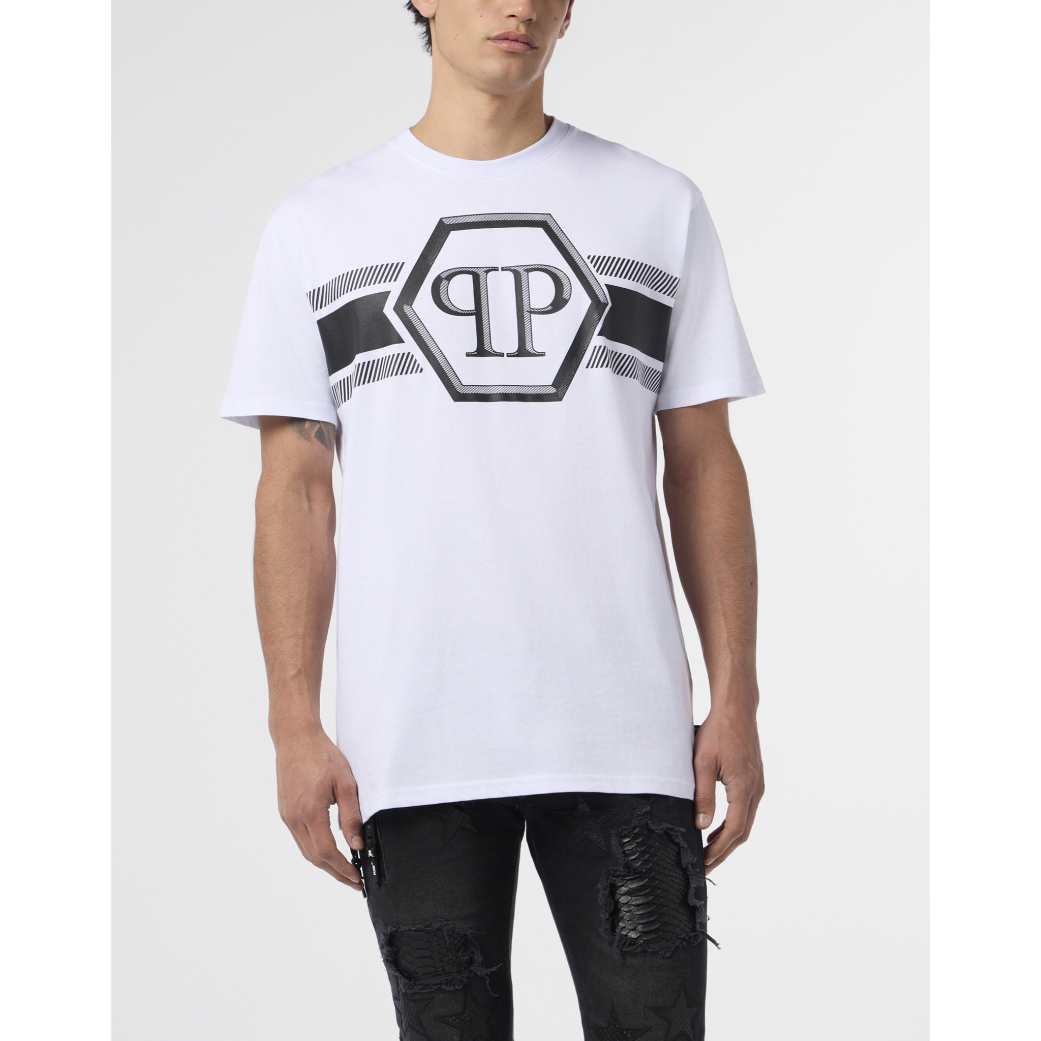 PHILIPP PLEIN T-shirt girocollo a maniche corte HEXAGON