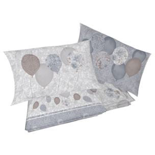 Completo letto palloncini grigio