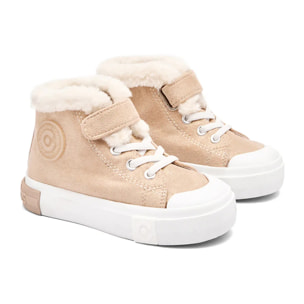 Sneakers alte da bambina con fodera in pelliccia