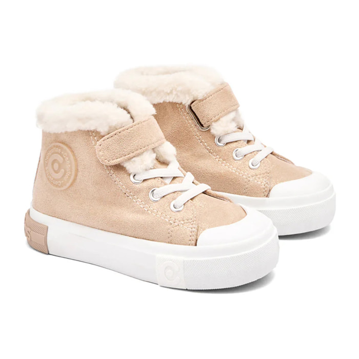Sneakers alte da bambina con fodera in pelliccia