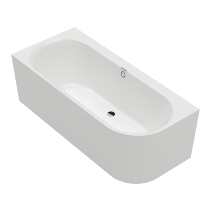Baignoire murale semi-îlot d'angle VILLEROY & BOCH Oberon 2.1 blanc brillant version gauche