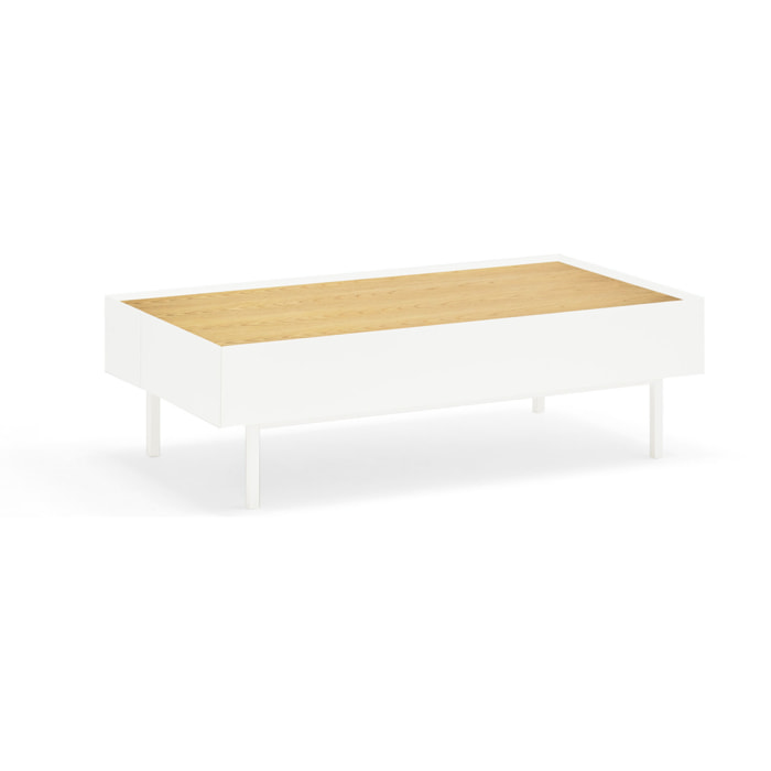 Mesa de centro Arista con 2 cajones blanco