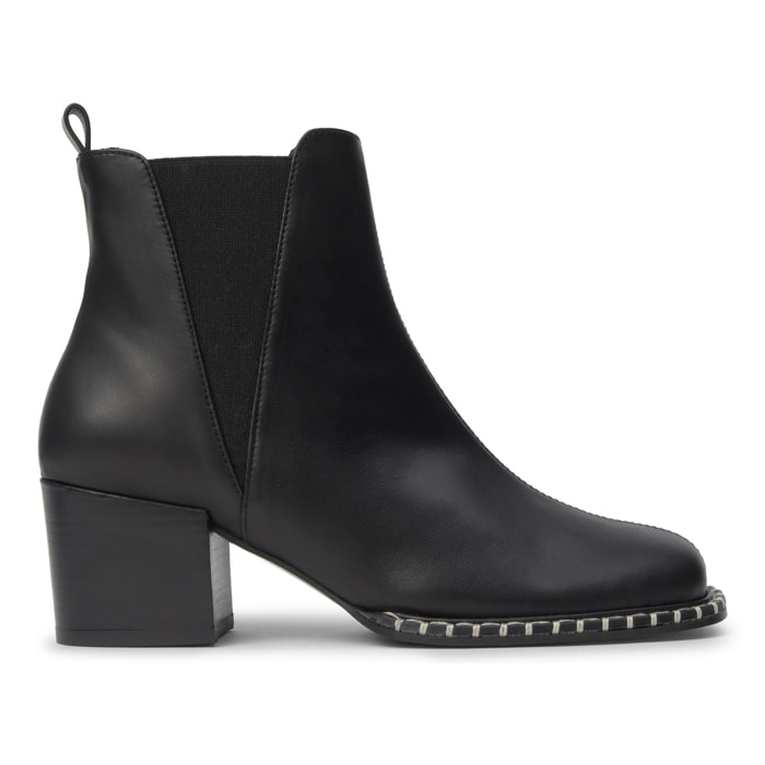 Botín de tacón Neandra en napa con cierre elástico