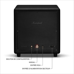 Caisson de basse MARSHALL Heston Sub 200 Noir - Compatible barre de son Marshall, connexion sans fil