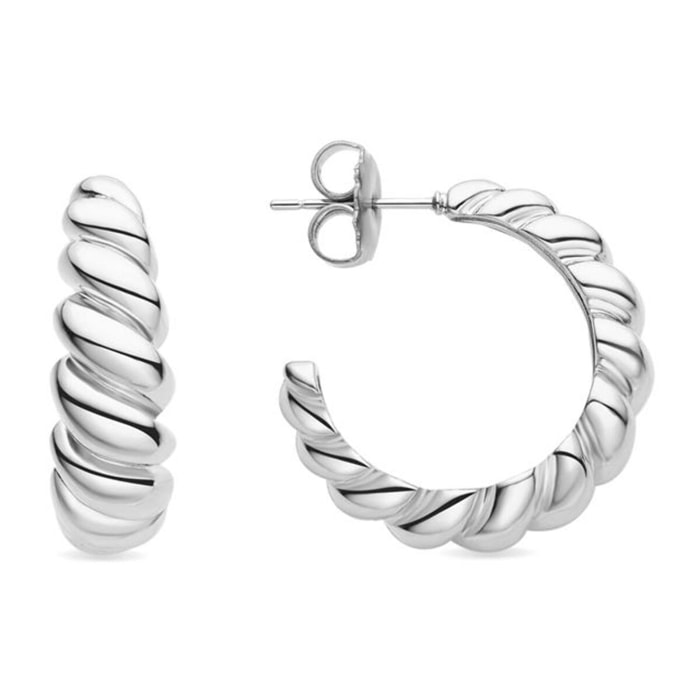 Pendientes Lux by Lux acabados en baño de rodio