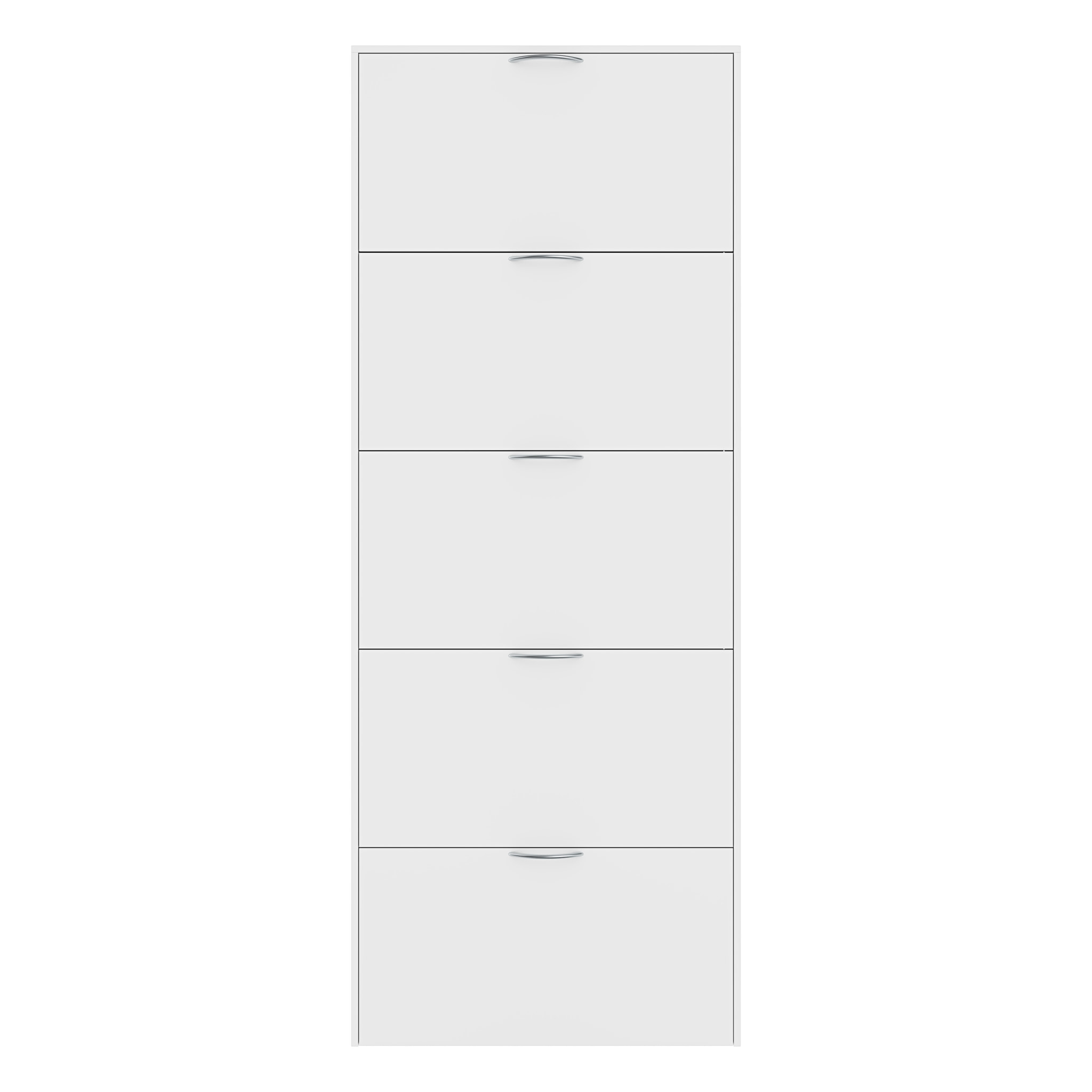 Scarpiera Portascarpe 5 Ante In Legno Da Ingresso Salvaspazio A Ribalta Soggiorno Camera Ufficio Design Ultra Slim Moderno 180 x 70 x 16 Cm Bianco