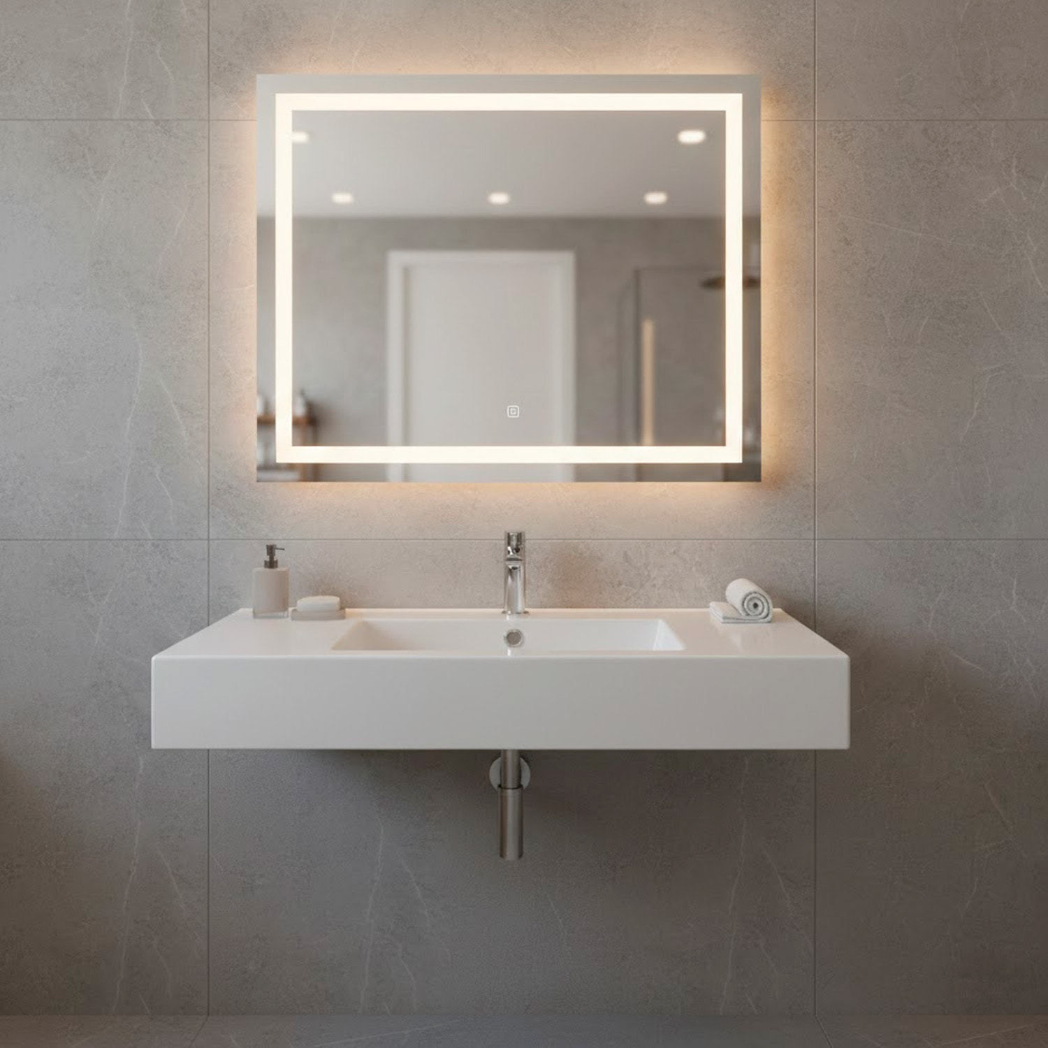 Lavabo Da Incasso Rettangolare Lavandino Bagno In Ceramica Design Moderno Elegante Per Top Bagno 101 x 36 cm Bianco