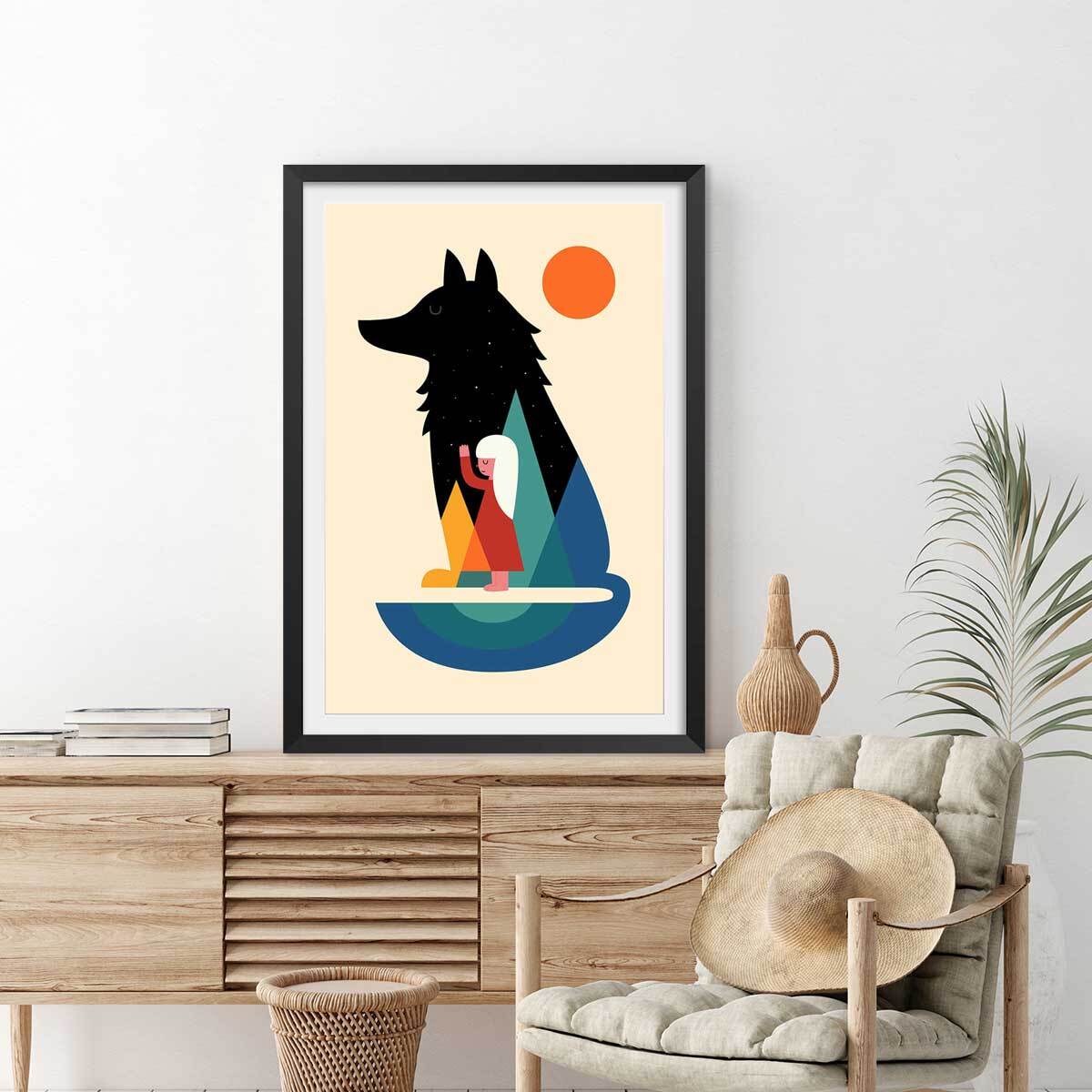 Affiche  amis pour la vie Affiche + cadre en bois - Noir