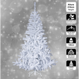 Elegante Arból de navidad Blanco 210 cm