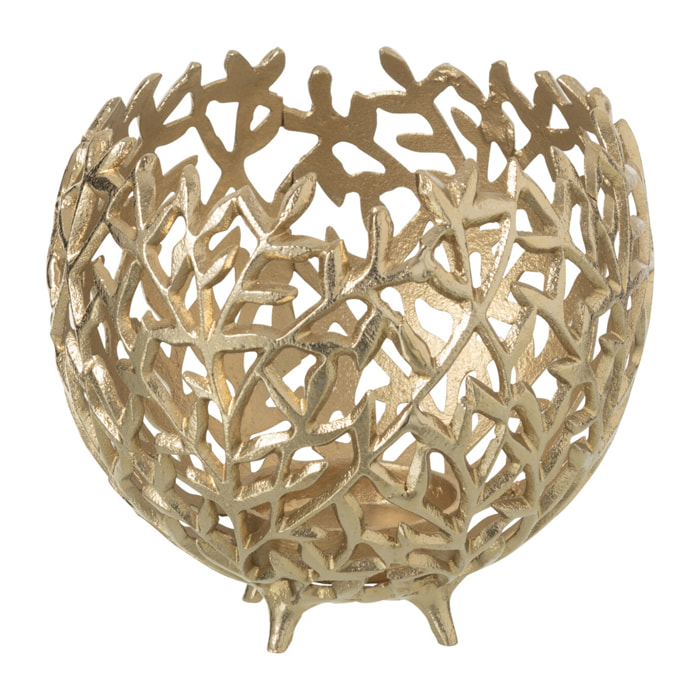 J-Line bougeoir Feuille - aluminium - or - large