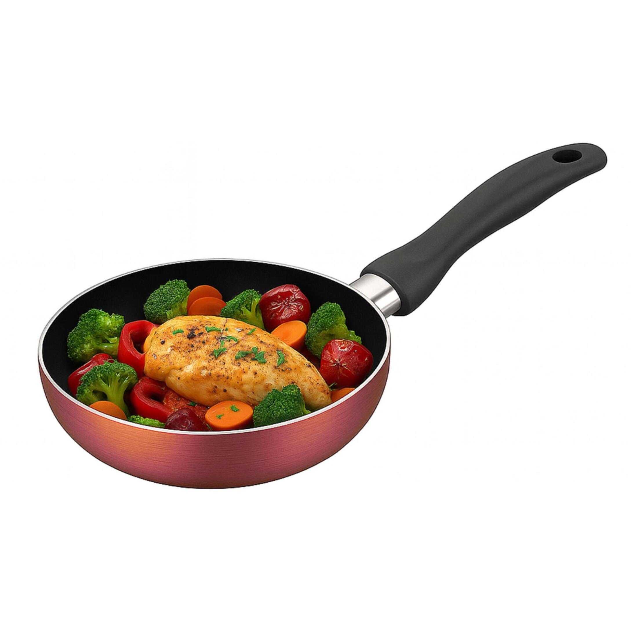 Sartén de Ø28x5cm en Aluminio prensado color Cobre metalizado