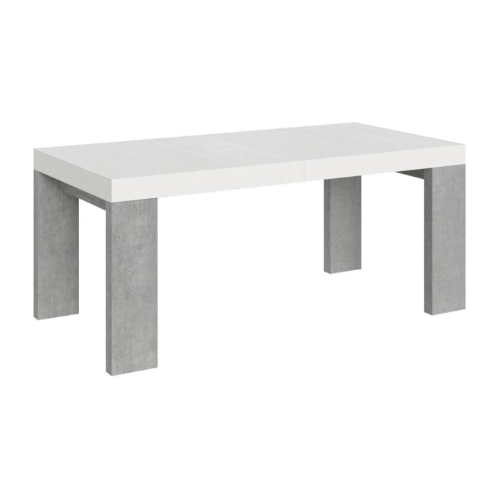 Table Roxell Mix Extensible dessus Frêne Blanc structure Ciment 90x180 Allongée 284