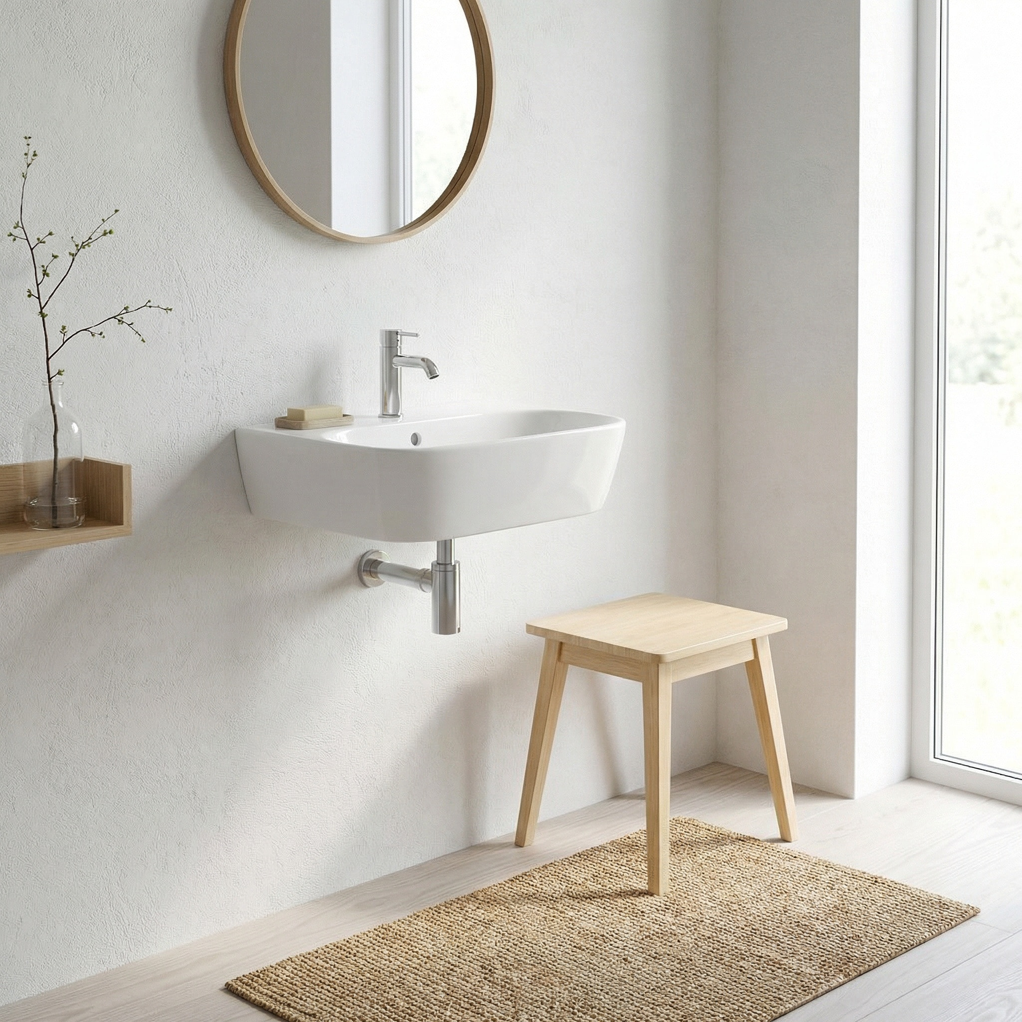 Lavabo suspendu 43 x 30 x 13 cm – sans trop-plein – blanc – SAT Brevis (SATBRE4330R)