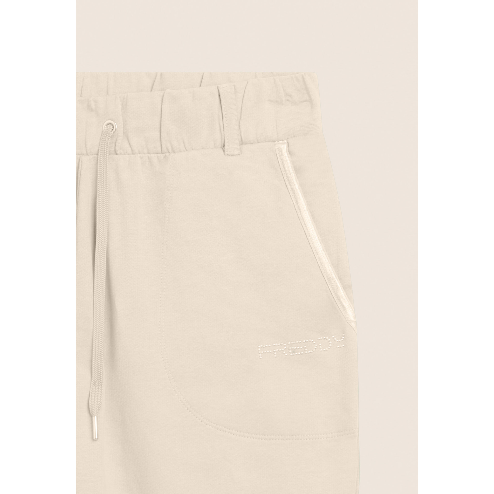 Pantaloni Sportivi in Jersey Pesante con Coulisse e Polsini