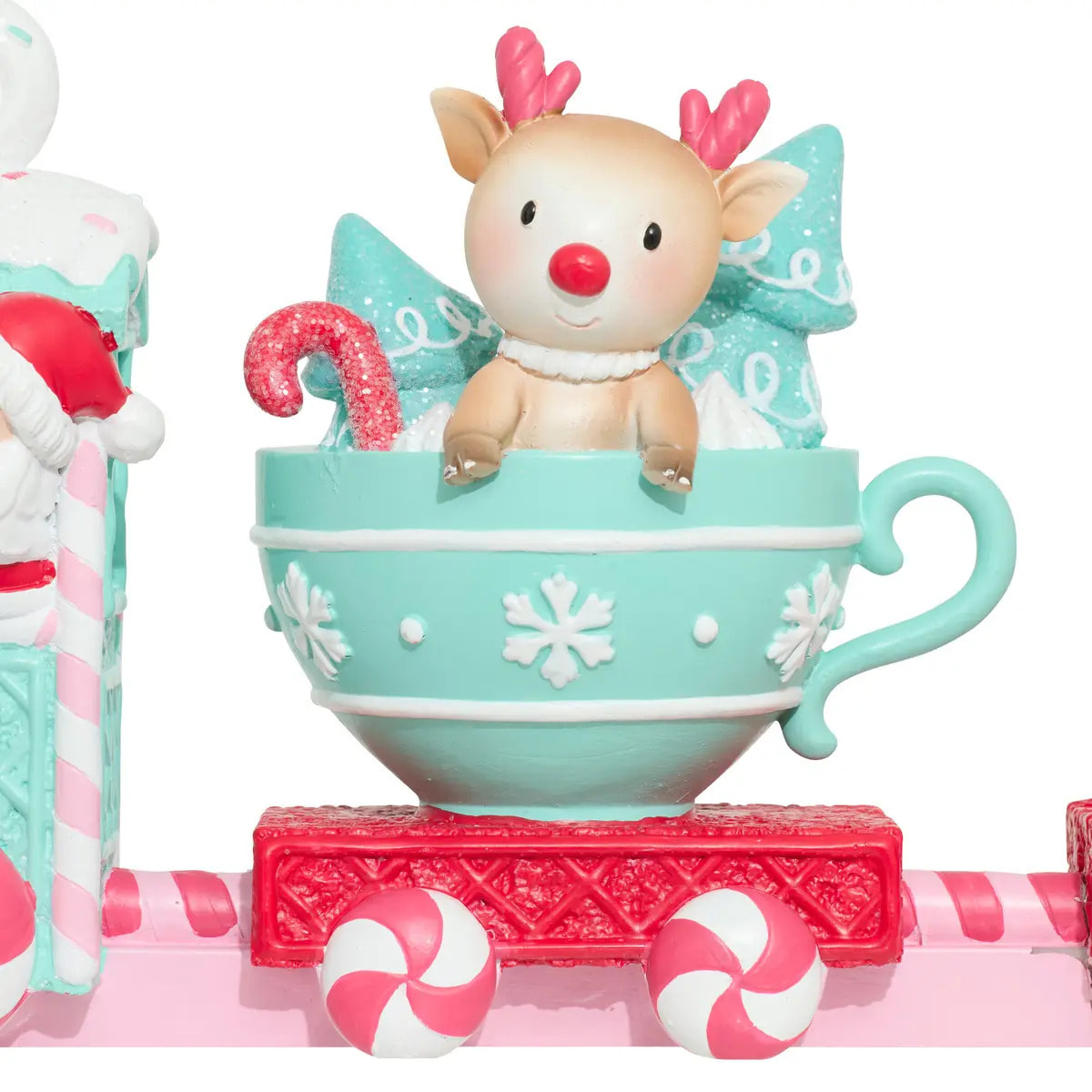 TRAIN RESINE ROSE 37,5CM