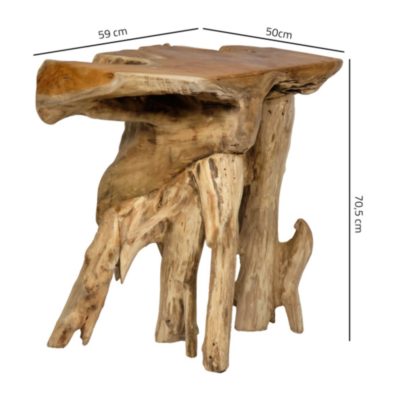 Console d'entrée table d'appoint en bois massif de teck - KINADA