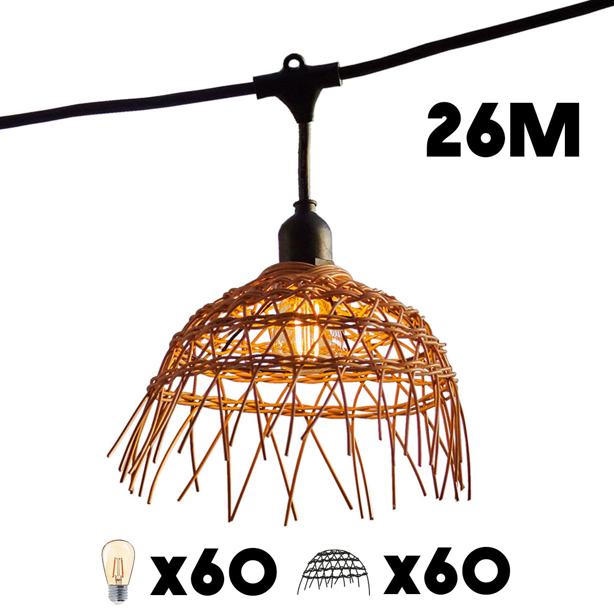 Lot de 6 guirlandes HAWAII LIGHT CONNECTABLE 6M