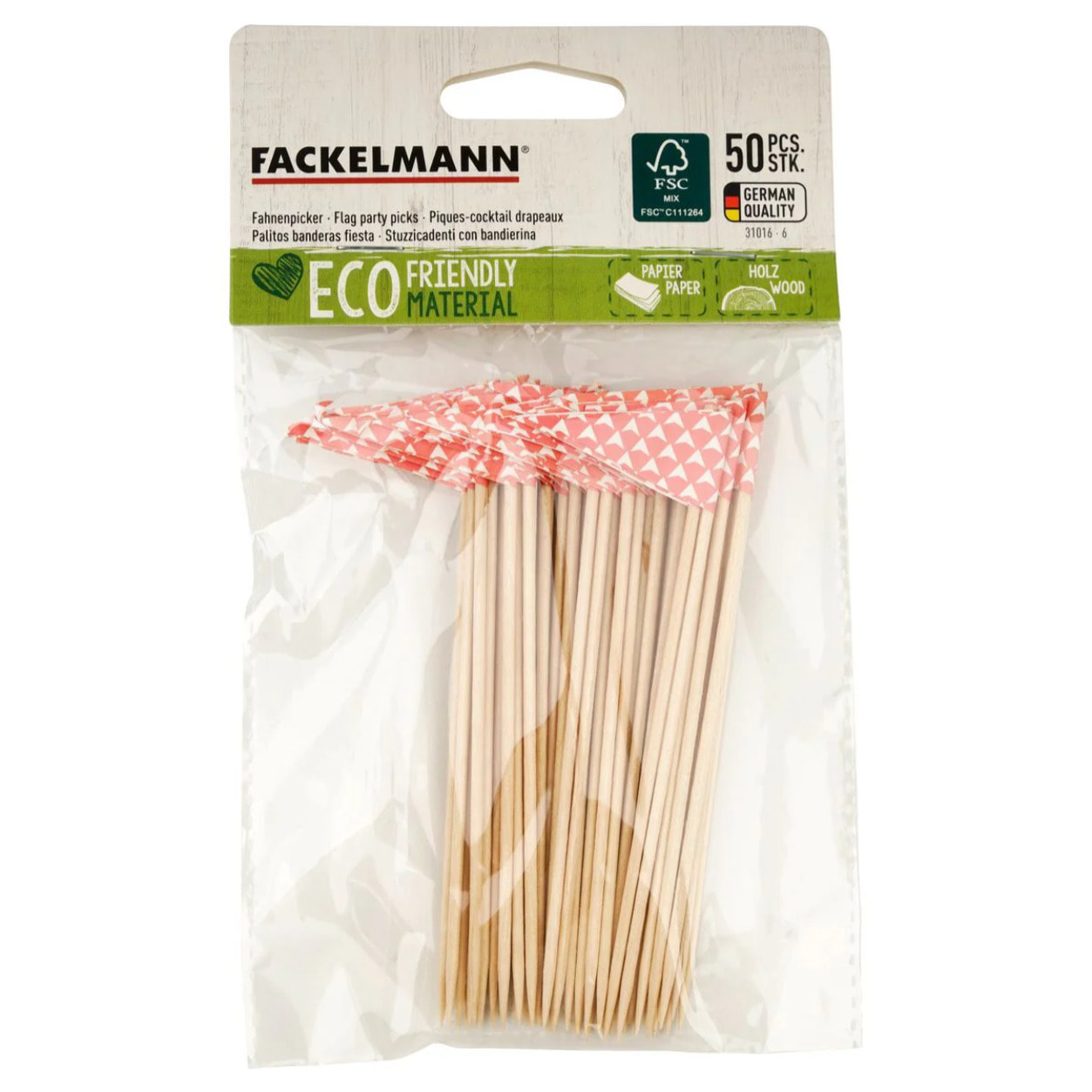 Piques à cocktail en bois 50 pcs Fackelmann Nature