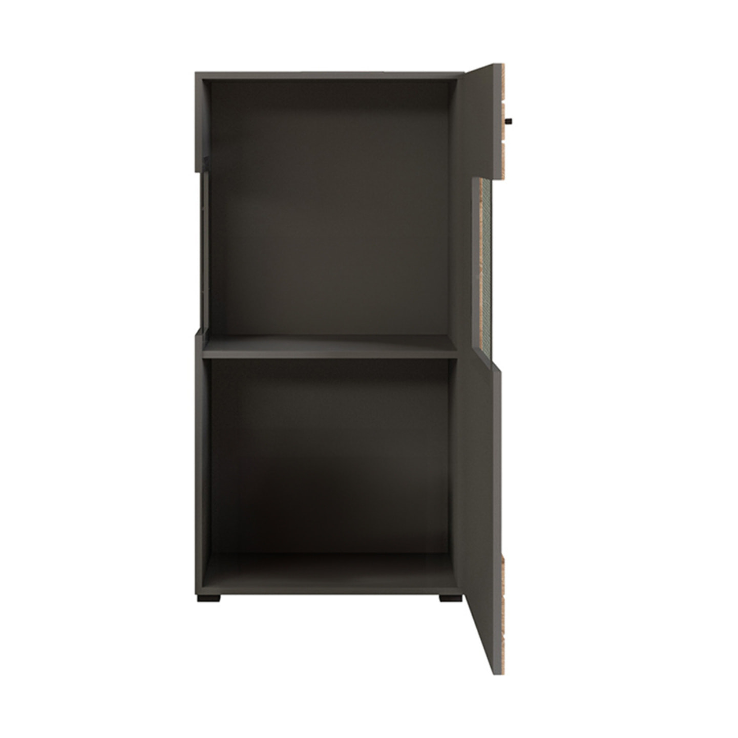 Wexford - vitrine - gris et effet bois - 60x117 cm - Bois / Gris