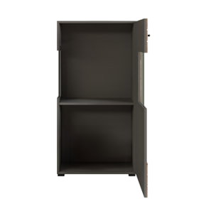 Wexford - vitrine - gris et effet bois - 60x117 cm - Bois / Gris