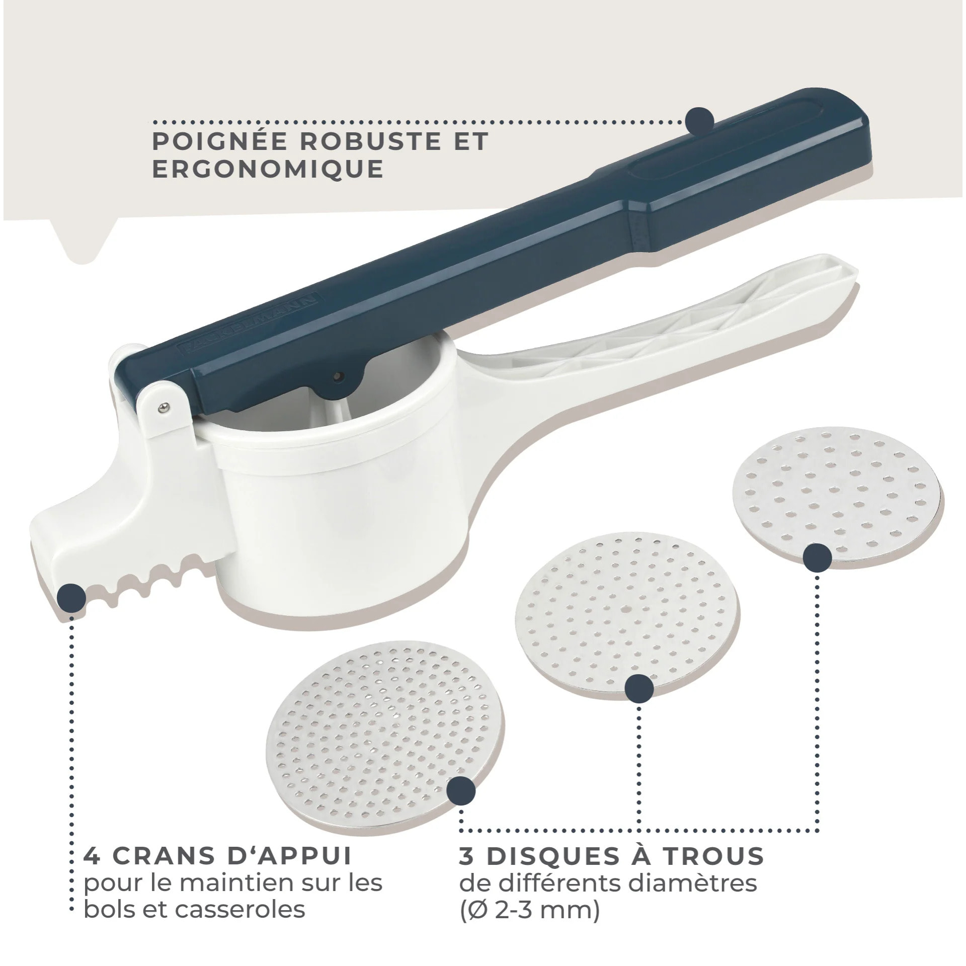 Presse purée et spaetzle manuel Fackelmann Easy Prepare