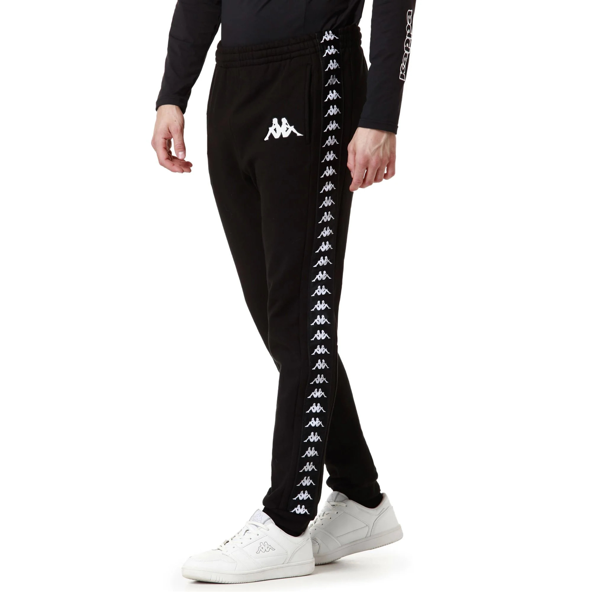 Kappa - Pantaloni Uomo Nero - 222 BANDA ARUFINZIP US