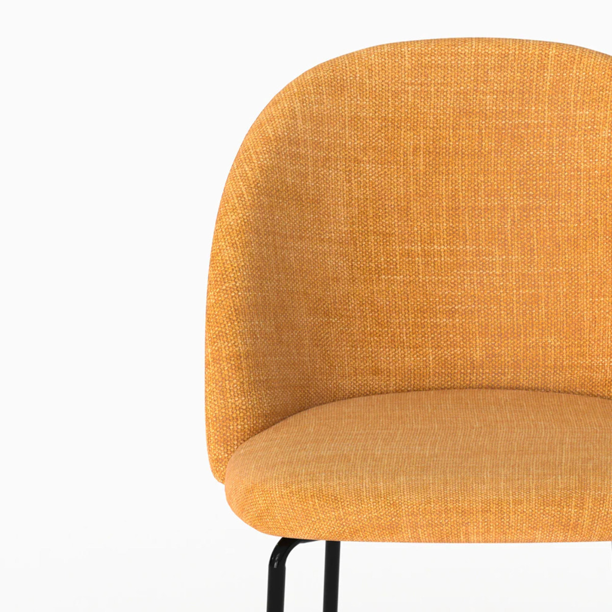 Lot de 2 chaises en tissu texturé jaune moutarde - Karl