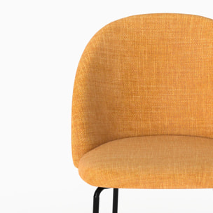 Lot de 2 chaises en tissu texturé jaune moutarde - Karl