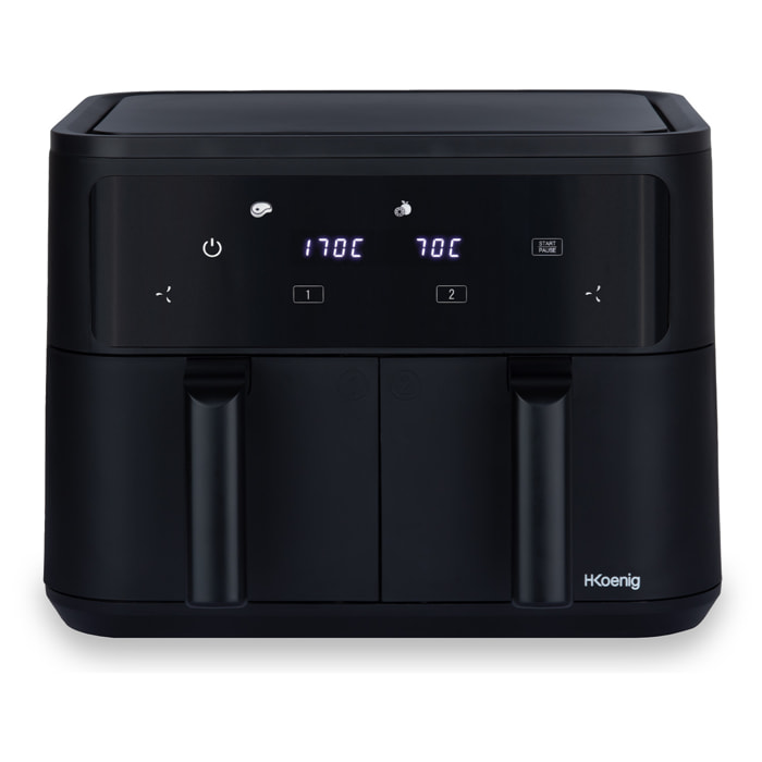 Freidora de aire FRY900 H.Koenig 2x4,5L, 8 programas, 2400W