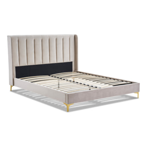 Sommier avec tête de lit Lavezzi | Coloris Beige