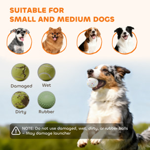 Lanzador de Pelotas para Perros Automático con 3 Pelotas ETPU, 3 Distancias Ajustables 6m/10m/14m, Juguete Interactivo, para Perros Pequeños y Medianos, Interior y Exterior, Verde