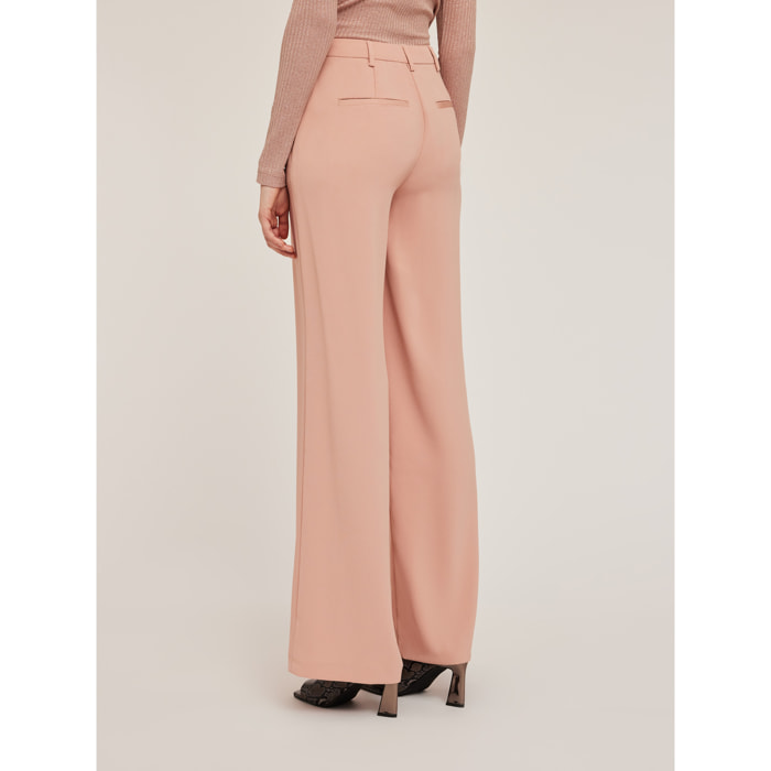 Motivi - Pantalones modelo palazzo de envers satin - Rosa cipria