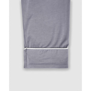 Camisón manga larga viscosa punto vivo Azul Indigo