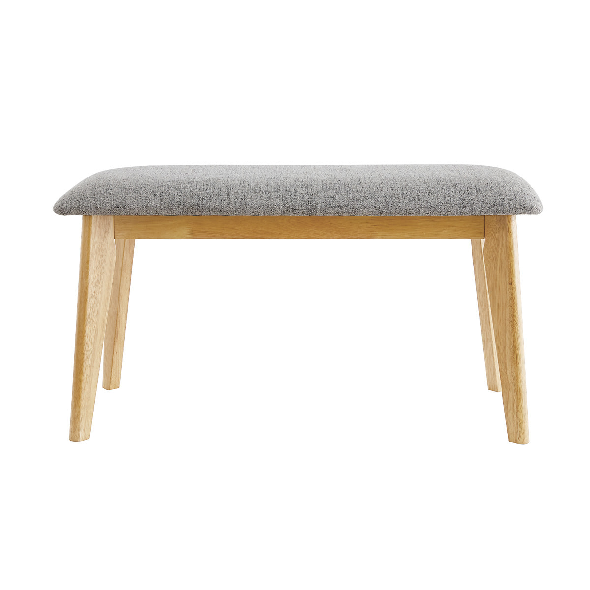 Banc scandinave en tissu gris clair et bois clair L92 cm ELION